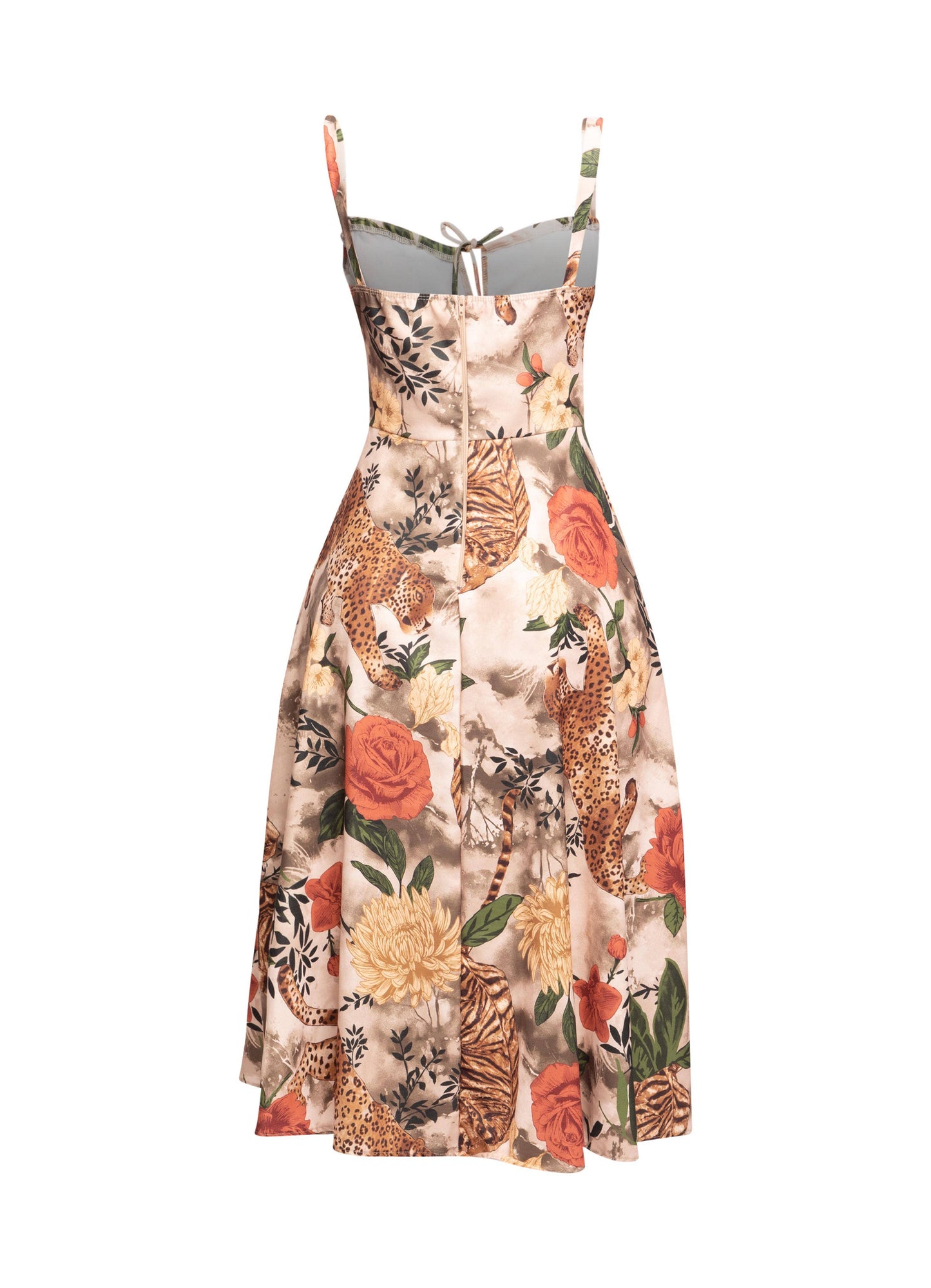 PLUS SIZE Cheeta printed flare midi dress